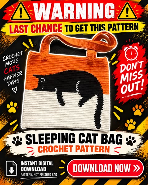 Sleeping Cat Bag Crochet Pattern