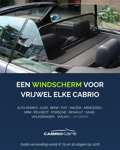 Windscherm voor uw cabrio
