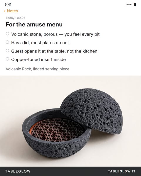 For the amuse menu