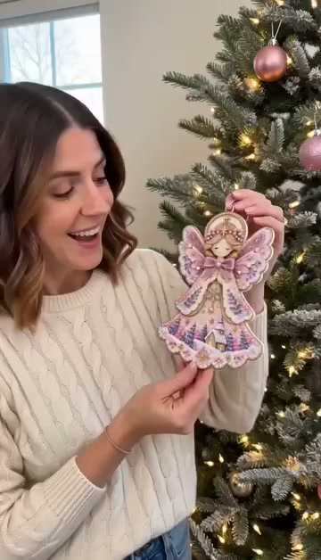 DIY Acrylic Pearl Art Christmas Angel Ornament Kit - Create your own little piece of Christmas magic