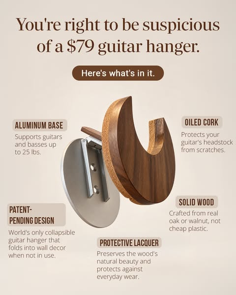 The guitar in the case doesn't get played. The one on the wall does.