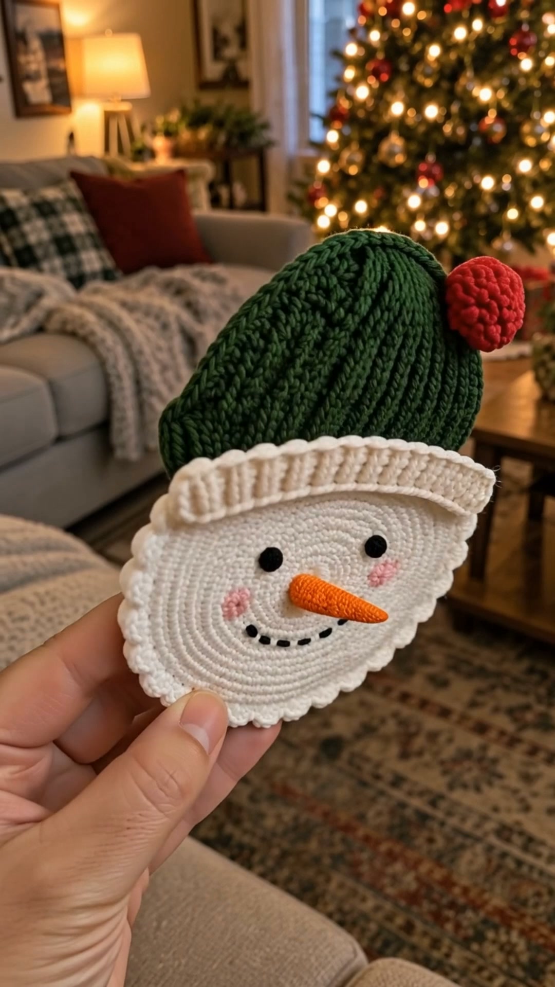 Crochet Your Own Christmas Snowman Coasters!