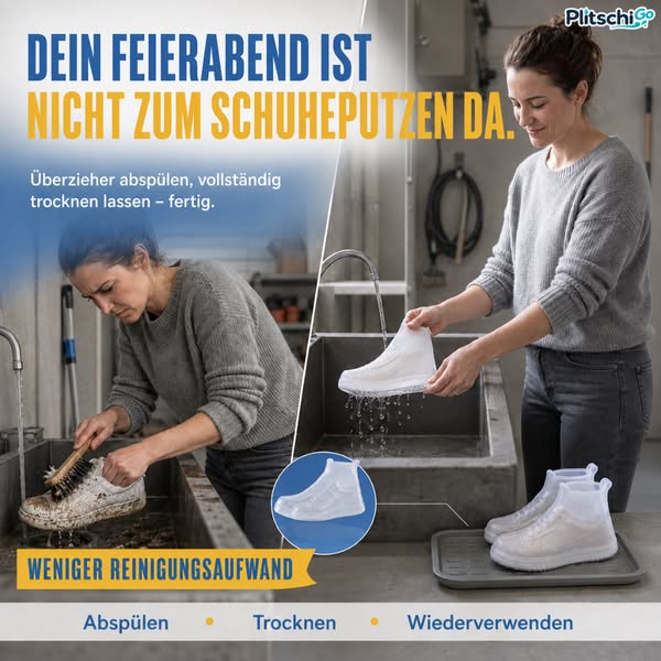 PlitschiGo Trockene Sneaker. Sauber unterwegs.