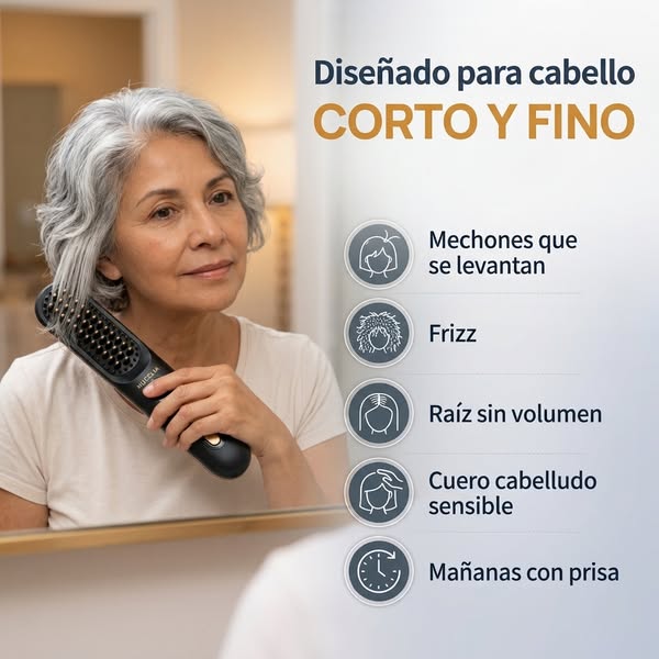 Diseñado para cabello corto