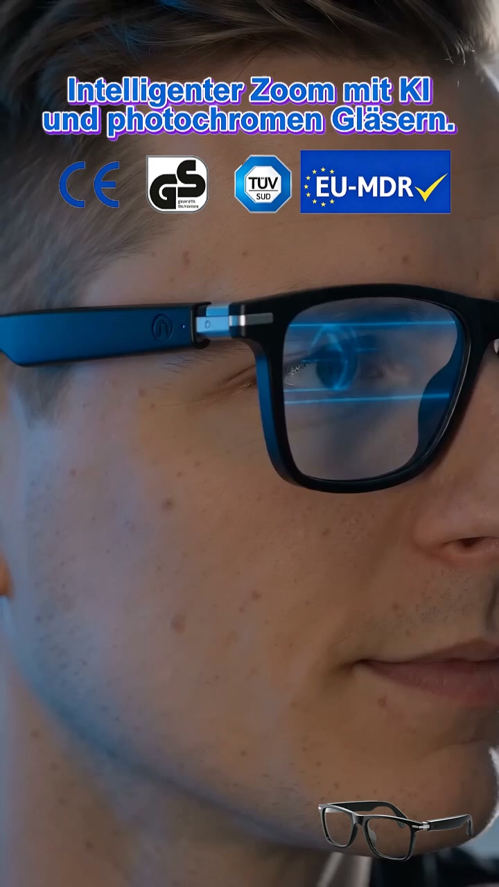 Bis zu 65% RABATT! KI Smart Brille mit Echtzeit-Übersetzung (2 Stk. nur 58.00€!)