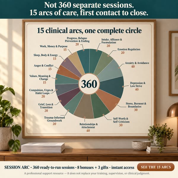 Session Arc — 360 Ready-to-Run Therapy Sessions (15 Clinical Arcs)