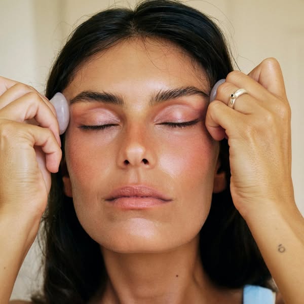 cogumelos gua sha quartzo rosa