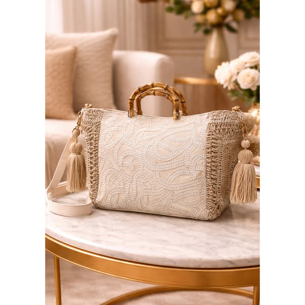 Bolso de lona bordado para mujer - Hazal