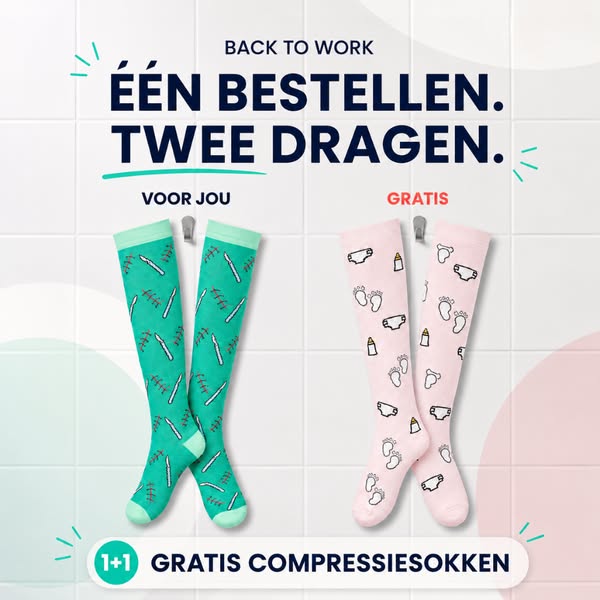 1 + 1 GRATIS compressiesokken