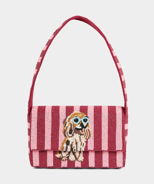 Playful Pup Beaded Shoulder Bag