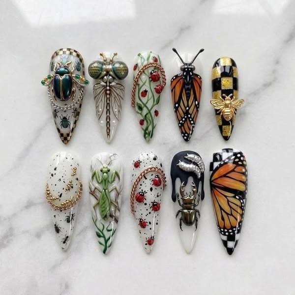 Gothic Midnight Web Press On Nails