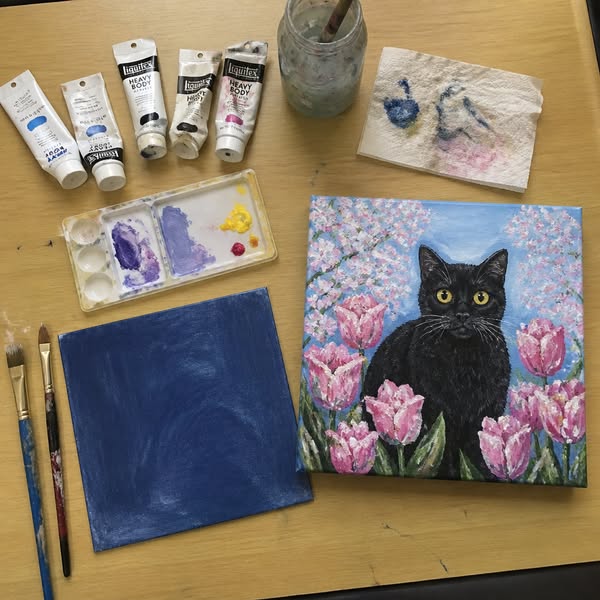 Learn The Modern Art Of Painting Dreamy Acrylic Cats