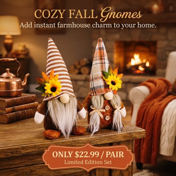 Cozy Fall Gnomes | 8-Inch Decor Set
