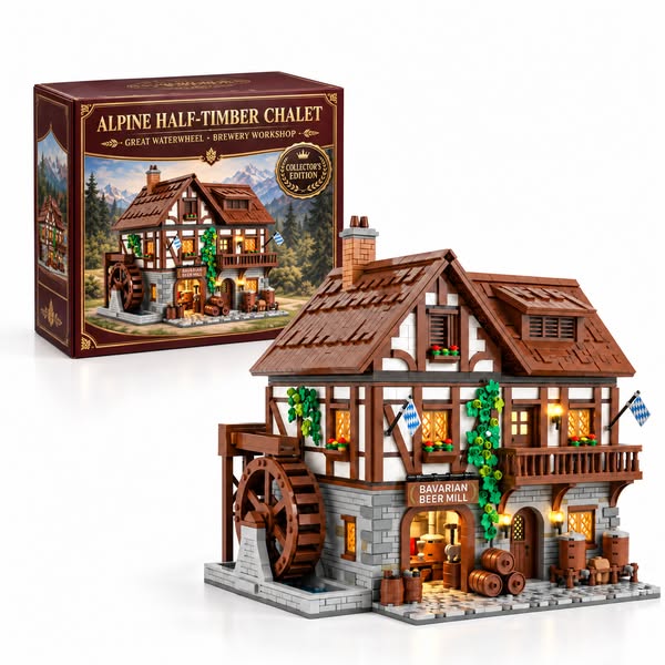 Alpine Waterwheel Chalet Set