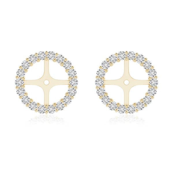 Angara 0.72 Carat Prong-Set Diamond Halo Earring Jackets in 14K Yellow Gold