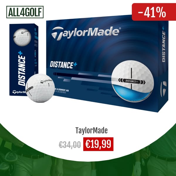 TaylorMade Distance Plus golfballen - pak van 12, wit