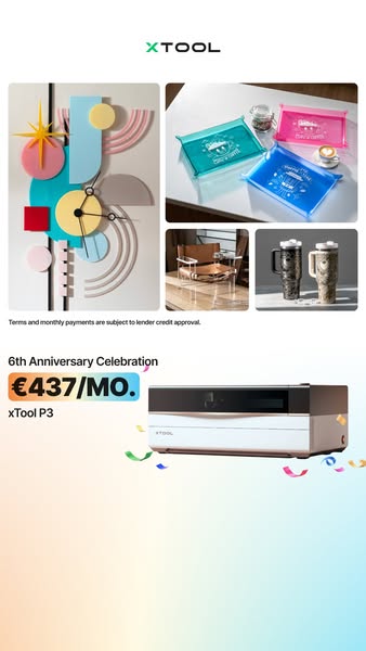 Create More with xTool P3 from €437/Month at 0% APR