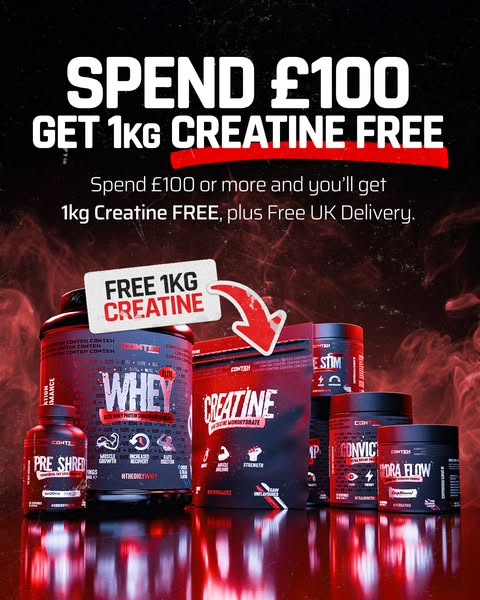 GET 1KG CREATINE FREE.
