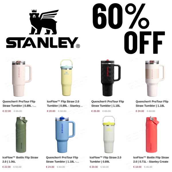 Built for Life – 60% Off Stanley‘s Legendary Drinkware