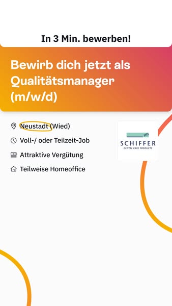 Qualitätsmanager (m/w/d) in Neustadt (Wied)