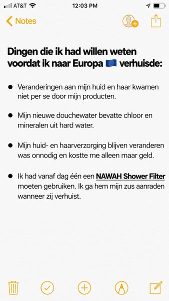Verhuisd naar Europa? Kijk naar je douchewater
