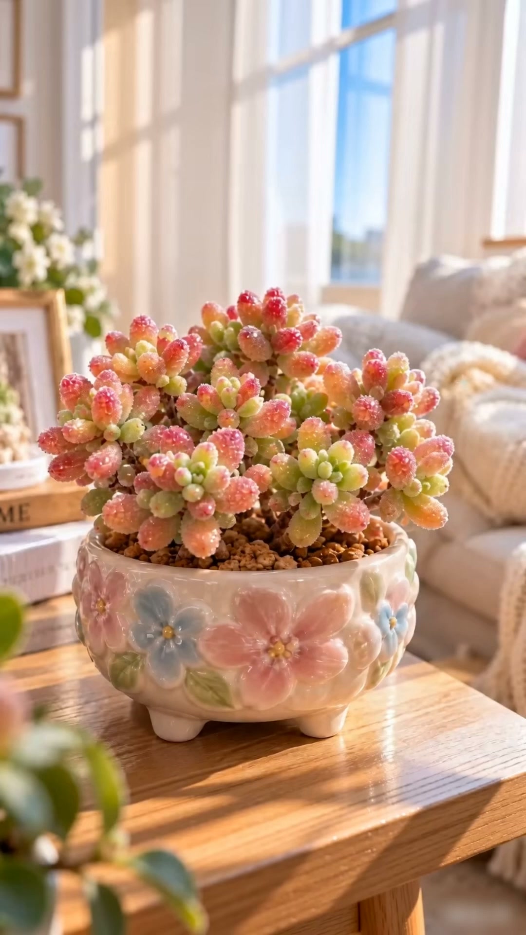 Rice Crystal Succulent – Tiny Diamonds, Blush-Red Beauty
