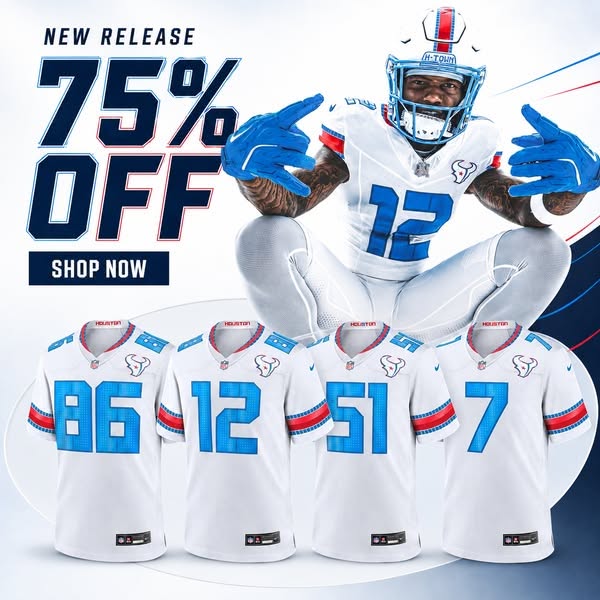 Houston Texans Rivalries Collection Game Day Fan Jerseys | NEW LAUNCH Up To 75% OFF, Extra $5 Off