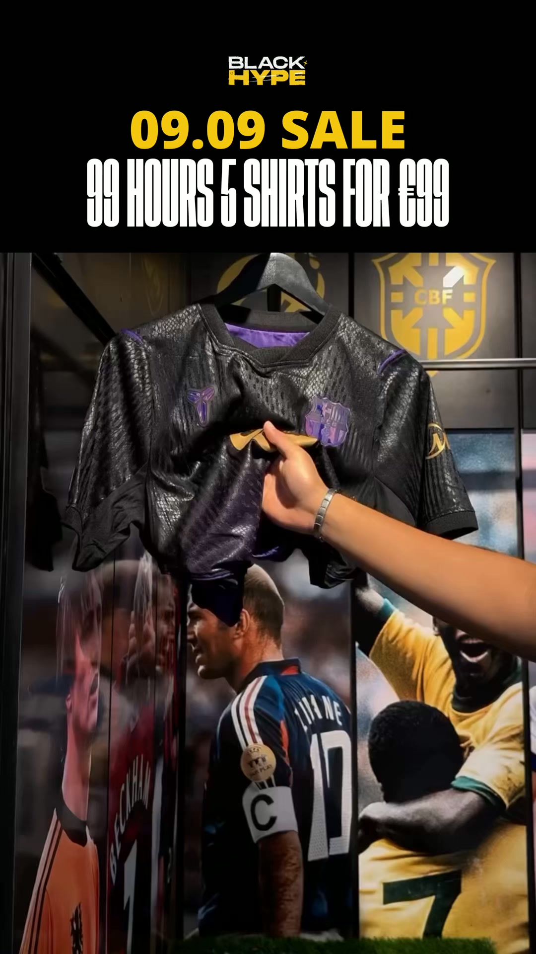 5 shirts for €99 · 99 hours