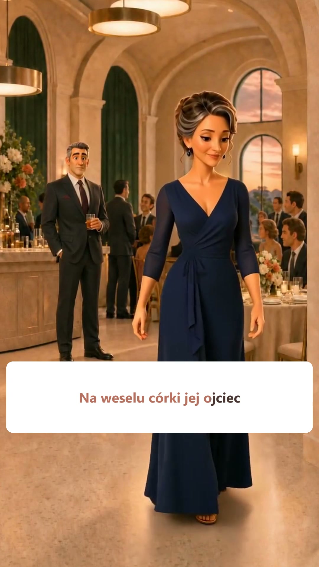 Na zdjęciu ze ślubu córki stała z przodu
