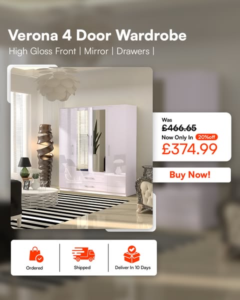 Free Delivery on the Wardrobe Your Bedroom Deserves.