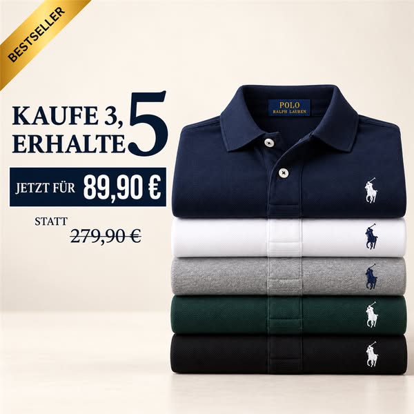 5 Polos für 89,90€