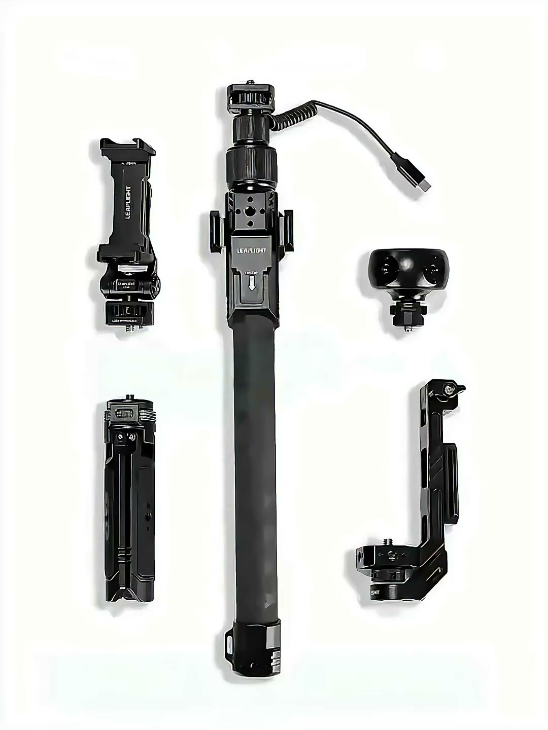 Telescopic Extension Rod Tripod, Handheld Rechargeable Multi‑Function Desktop Shooting & Live Streaming Tripod Stand Accessory, Compatible w