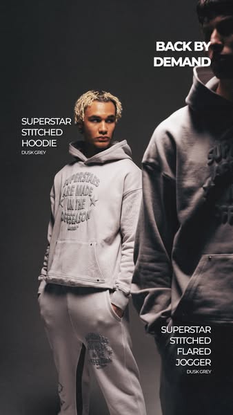 SUPERSTAR STITCHED HOODIE | DUSK GREY