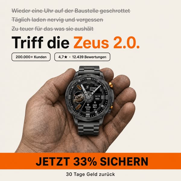 Weit über 25 Tage ohne Aufladen!