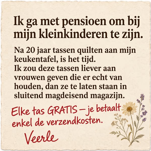 Elke Tas Is Nu Gratis