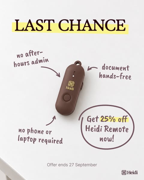 Last chance. 25% off Heidi Remote.