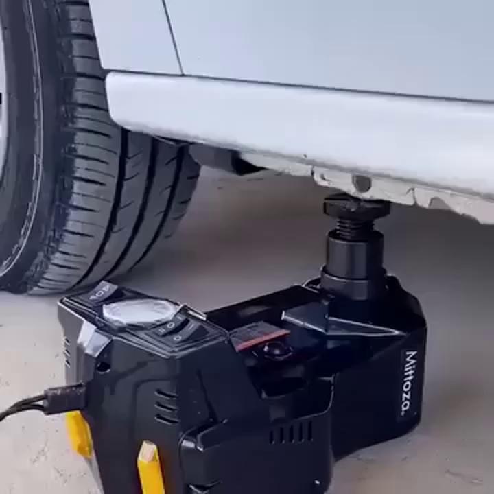 3-in-1 Electric Car Jack — Lift, Inflate & Impact