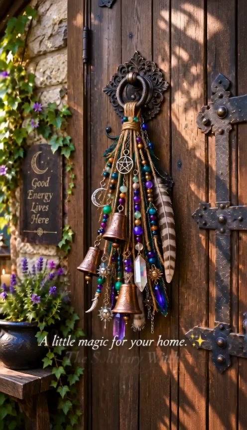 Witchy Door Charm | Bells, Crystals & Celestial Hanging