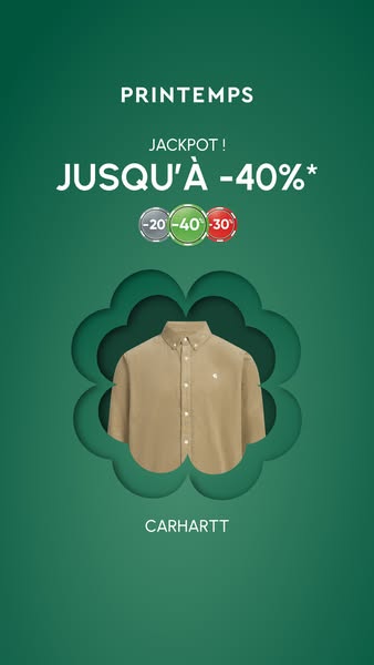 Jusqu’à -40 % sur une large sélection d’articles ! Mode, beauté, maison… Profitez-en maintenant, dans votre magasin Printemps et sur Printem