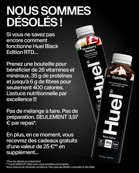 Pas le temps de cuisiner ? Voici Huel Black Edition
