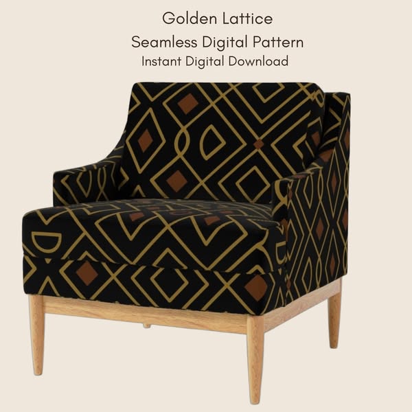 Golden Lattice Luxury – Seamless Surface Pattern