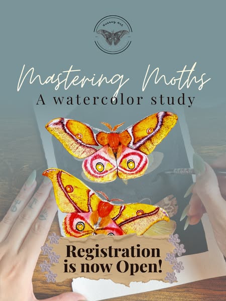 BRAND-NEW COURSE: Mastering Moths in Watercolor is NOW OPEN!