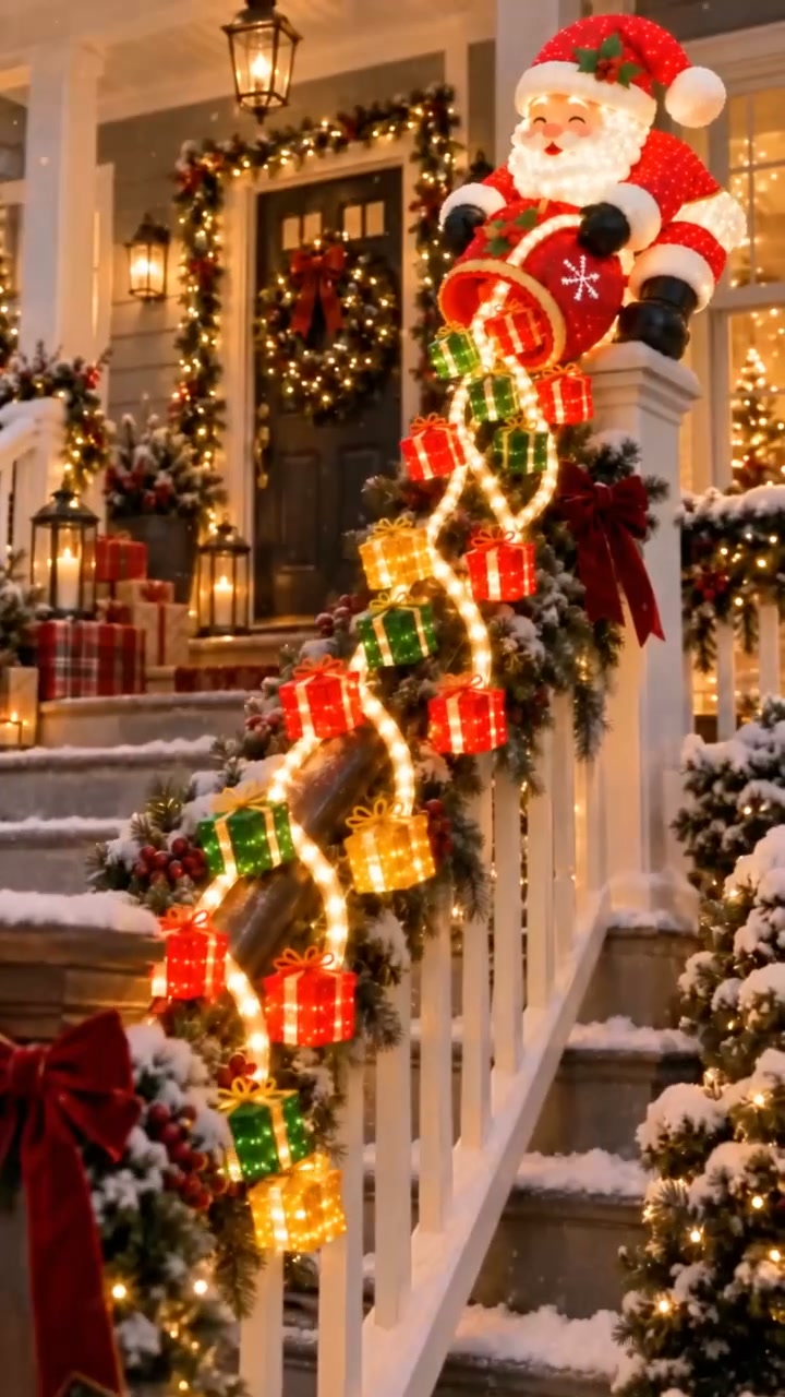 Santa Magic Gift Cascade Railing Light