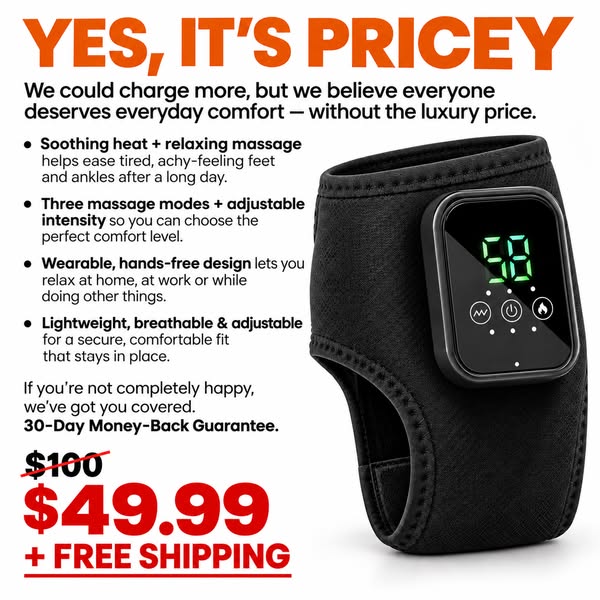 $49.99 Heated Foot & Ankle Massager — 50% OFF