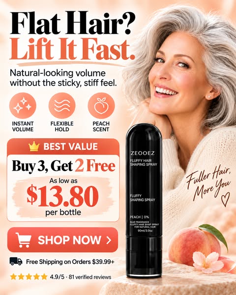 ZeooezFluffy Hair Shaping Spray, Long Lasting Peach Scent Volumizing H