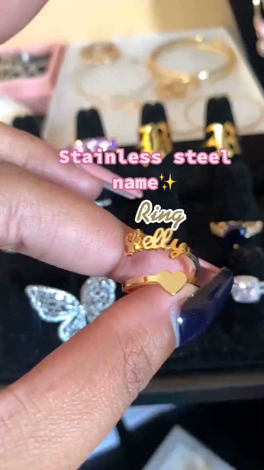 Custom Name Ring with Heart