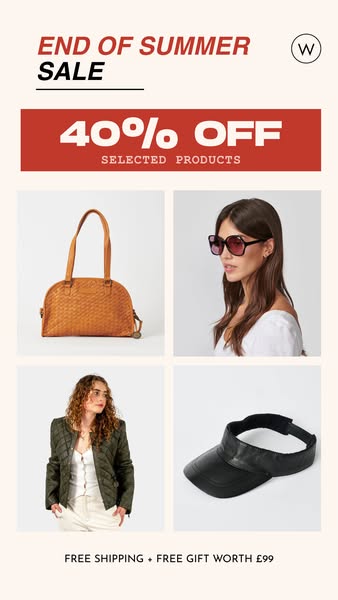 40% OFF END OF SUMMER SALE