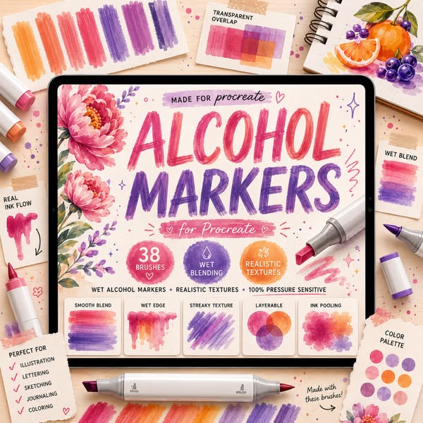 90% Off Alcohol Markers for Procreate