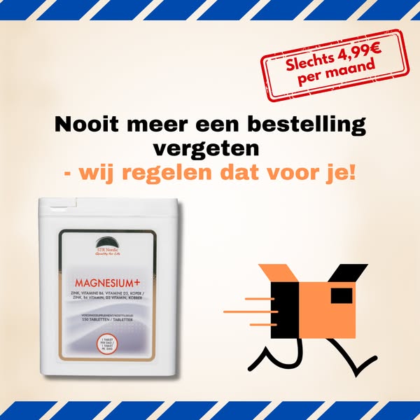 Ontvang Magnesium+ rechtstreeks in uw brievenbus