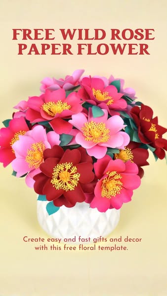 Handmade Wild Rose Paper Flowers